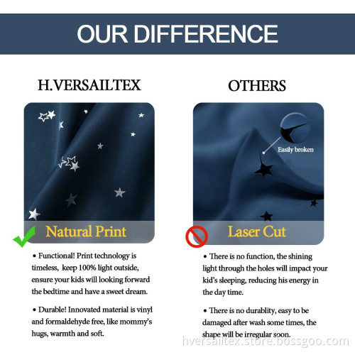 Twinkle Stars Printed Curtains for Boys Girls